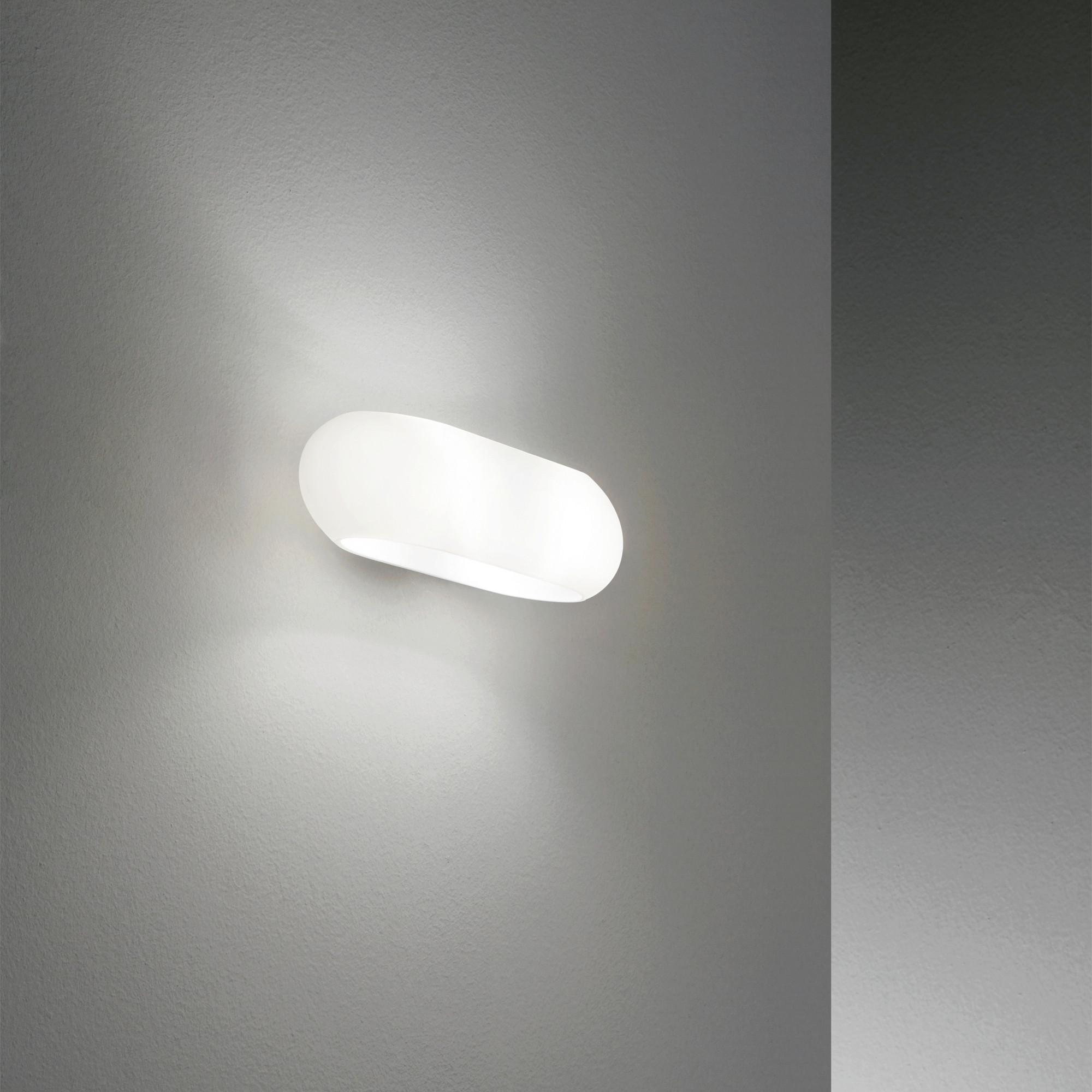 Wandleuchte Moris Weiß Chromfarben B:6,5cm - Chromfarben/Weiß, Design, Glas (28/6,5/10cm) - Ideal Lux