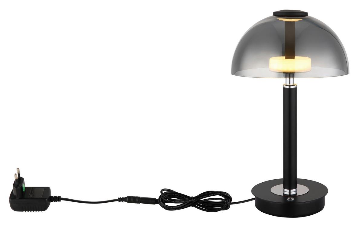 LED-Tischleuchte 21953s - Chromfarben/Schwarz, Basics, Glas/Kunststoff (18/31,5cm) - Globo