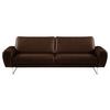 3-sitzer-sofa Spring Dunkelbraun Chrom B: 207 Cm - Chromfarben/Dunkelbraun, Design, Leder (207/85/92cm) - Livetastic