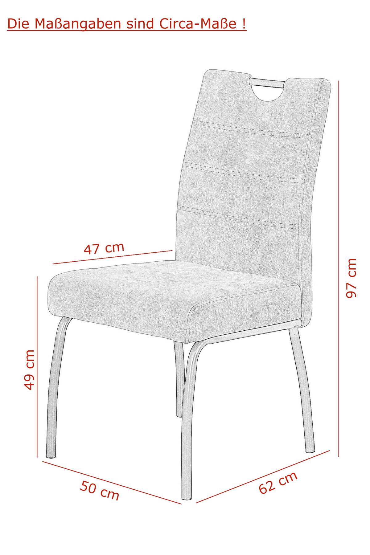 Stuhl-Set Evelyn I S 4er-Set - Anthrazit/Grau, MODERN, Textil/Metall (50/97/62cm) - MID.YOU