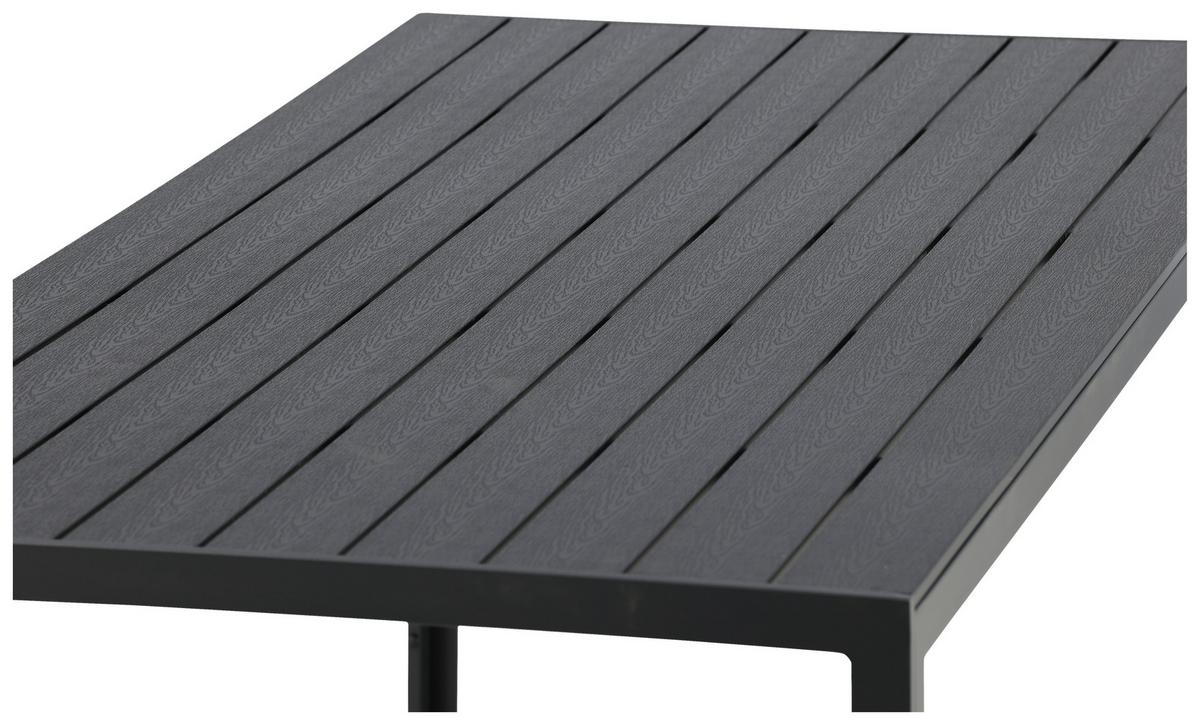 Gartentisch Break Aluminium L: 205cm - Schwarz, KONVENTIONELL, Metall (205/90/73,5cm) - Gardenson