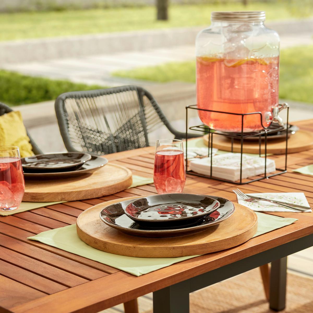 ZAHRADNÍ STŮL KOS - šedá, Natur, kov/dřevo (150-200/75/90cm) - Mömax