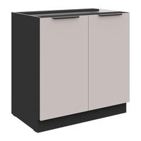 Konyhai Alsószekrény Arona - bézs/fekete, Modern, faalapú anyag (80/82/52cm)