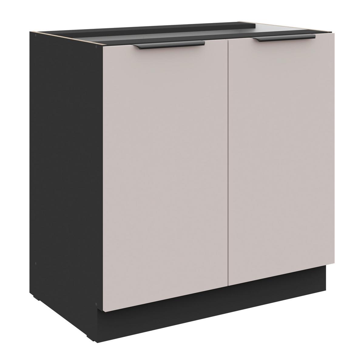 Konyhai Alsószekrény Arona - bézs/fekete, Modern, faalapú anyag (80/82/52cm)