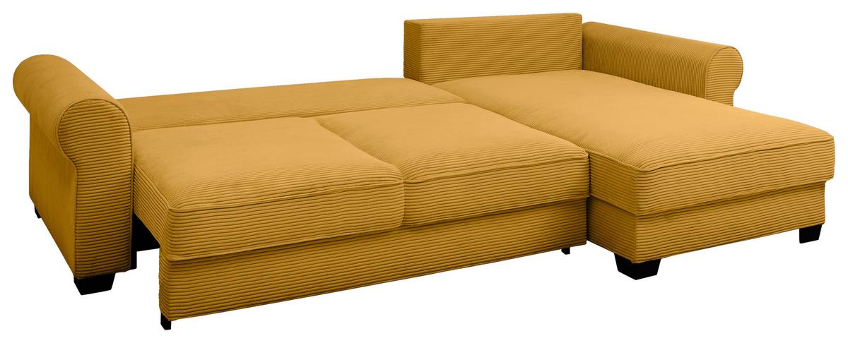 Ecksofa Maureen Gelb S: 318x197 Cm - Gelb/Schwarz, KONVENTIONELL, Textil (318/197cm) - MID.YOU