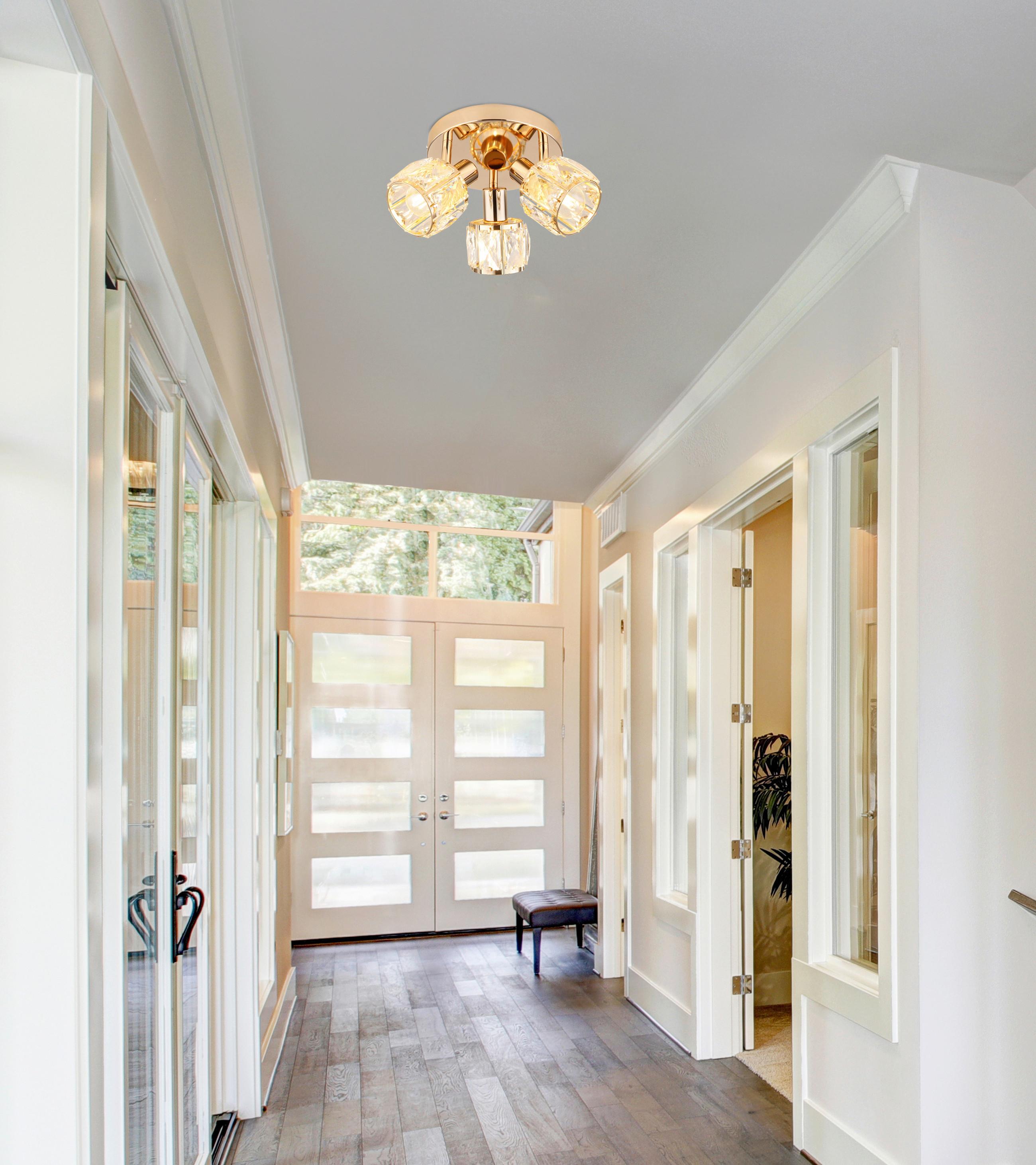 Strahler 98-23506 Dubai - Roségold, KONVENTIONELL, Glas/Metall (36/36/16cm)