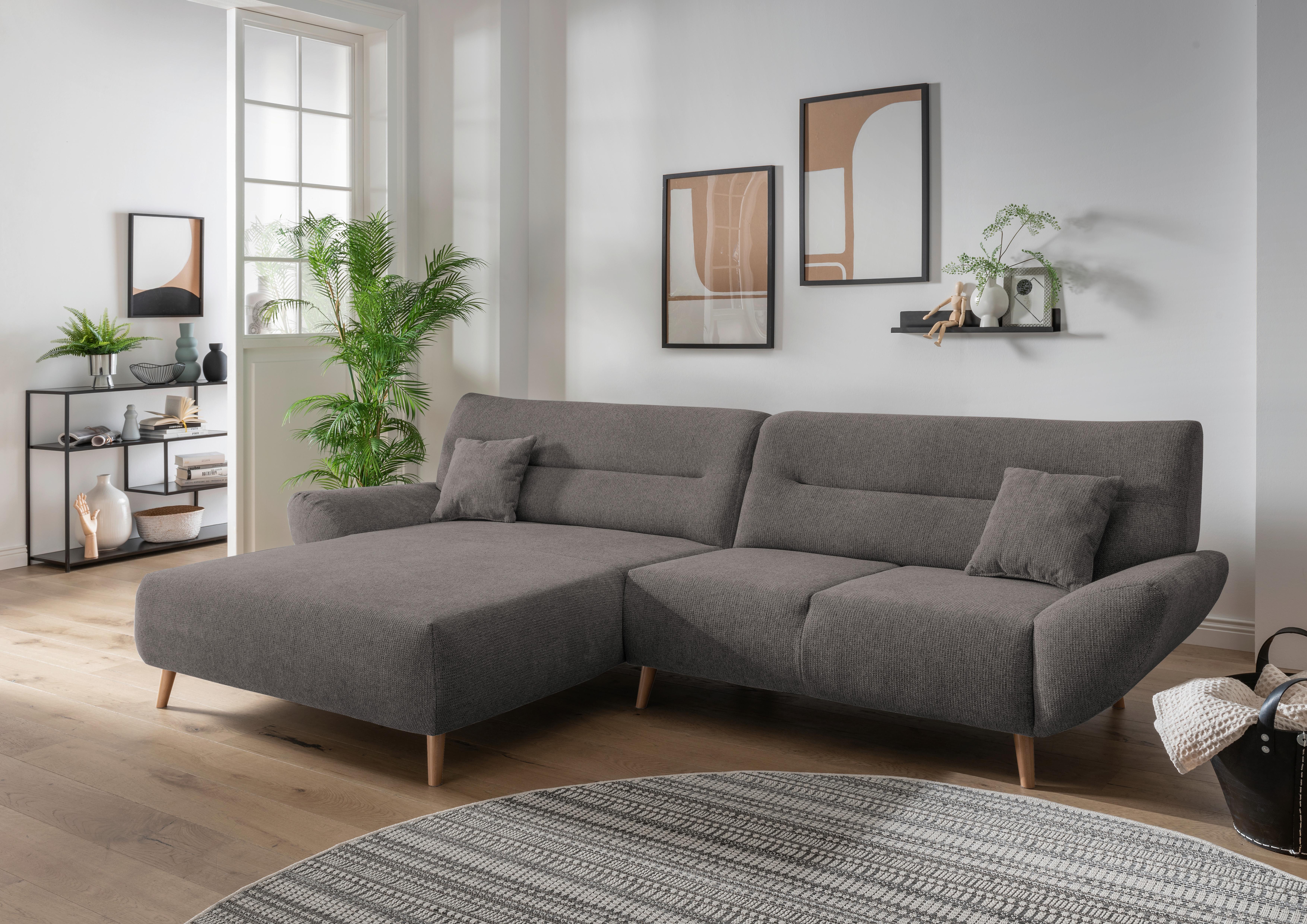 Ecksofa Drago Graubraun S: 166x290 cm - Wildeiche/Graubraun, MODERN, Textil (166/290cm) - MID.YOU