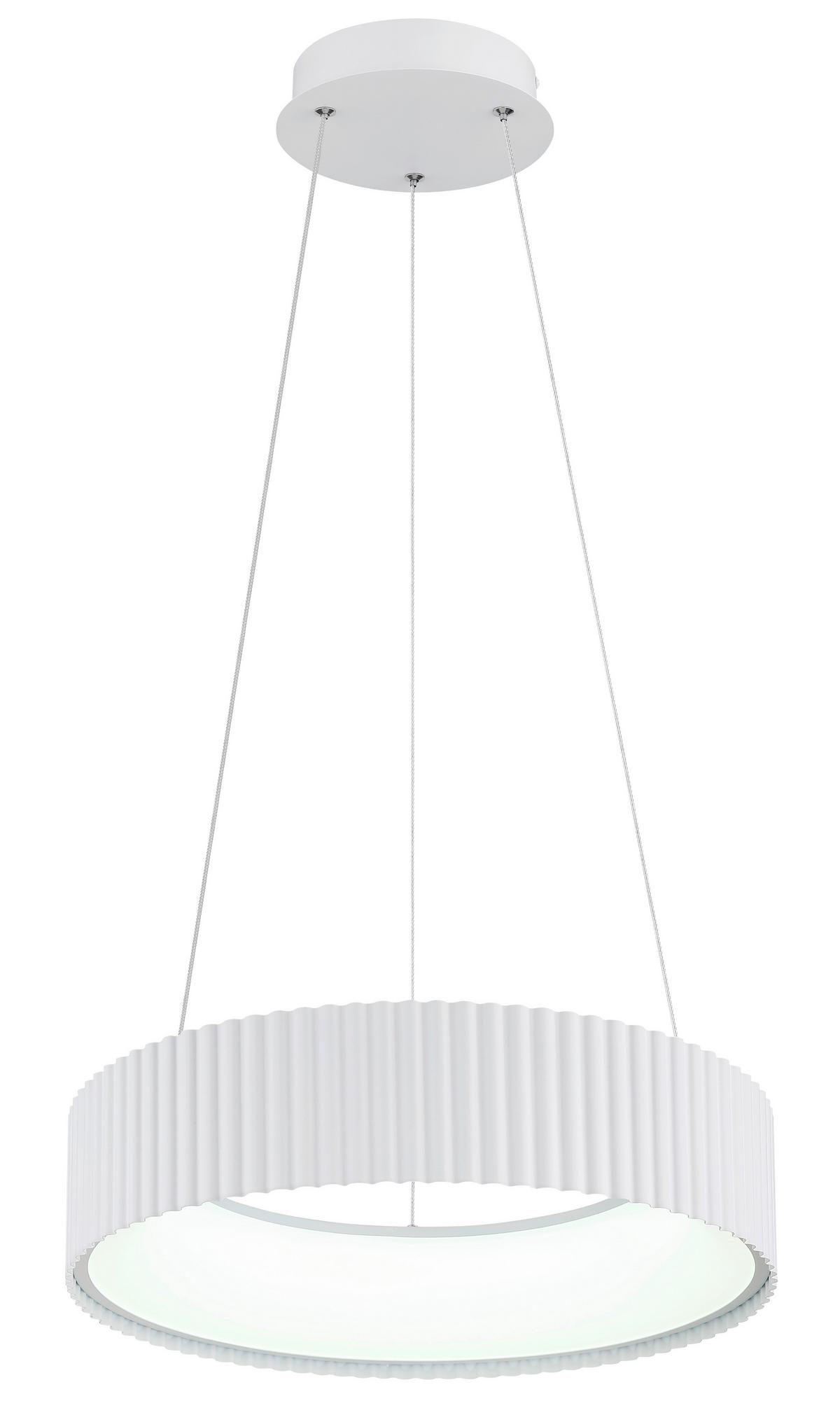 ZÁVĚSNÉ LED SVÍTIDLO KEMP - bílá/průhledné, Basics, kov/plast (46/12cm) - Globo