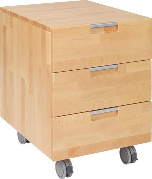 Rollcontainer Kevin II - Kernbuche, Design, Holz/Kunststoff (45/62/58cm) - Linea Natura