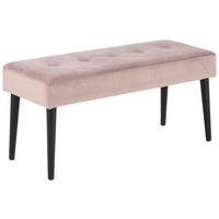Garderobenbank Glory B: 95 cm gepolstert Samt Rosa - Schwarz/Rosa, Trend, Textil/Metall (95/45/38cm) - Livetastic