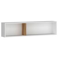 Wandregal Ricko Weiß/Eichefarben B: 120 cm - Eichefarben/Weiß, Trend, Holzwerkstoff (120/29,2/22cm)