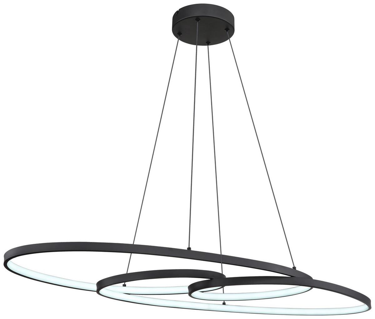 ZÁVESNÉ LED SVIETIDLO ITI - čierna/opálová, Modern, kov/plast (20/36/100cm) - Mömax