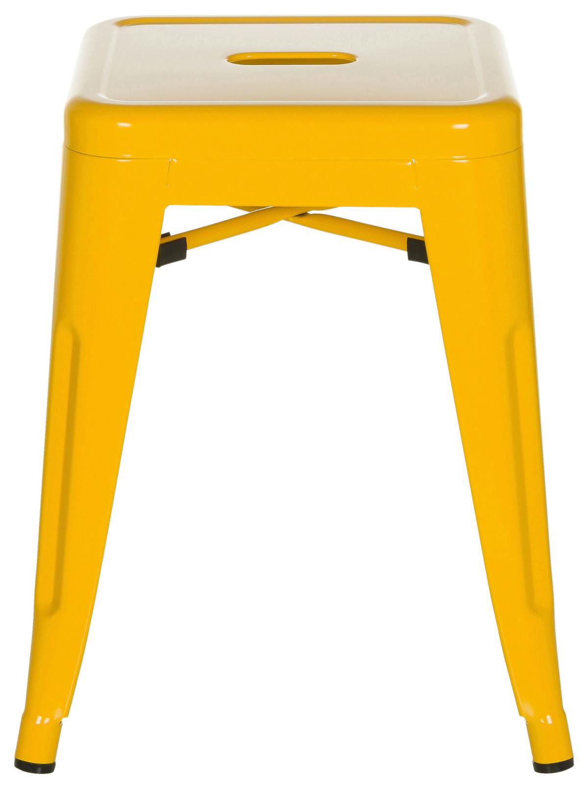 Hocker Vantaggio Stahl Gelb H: 46 cm Stapelbar - Gelb, Basics, Metall (39/46/39cm) - MID.YOU