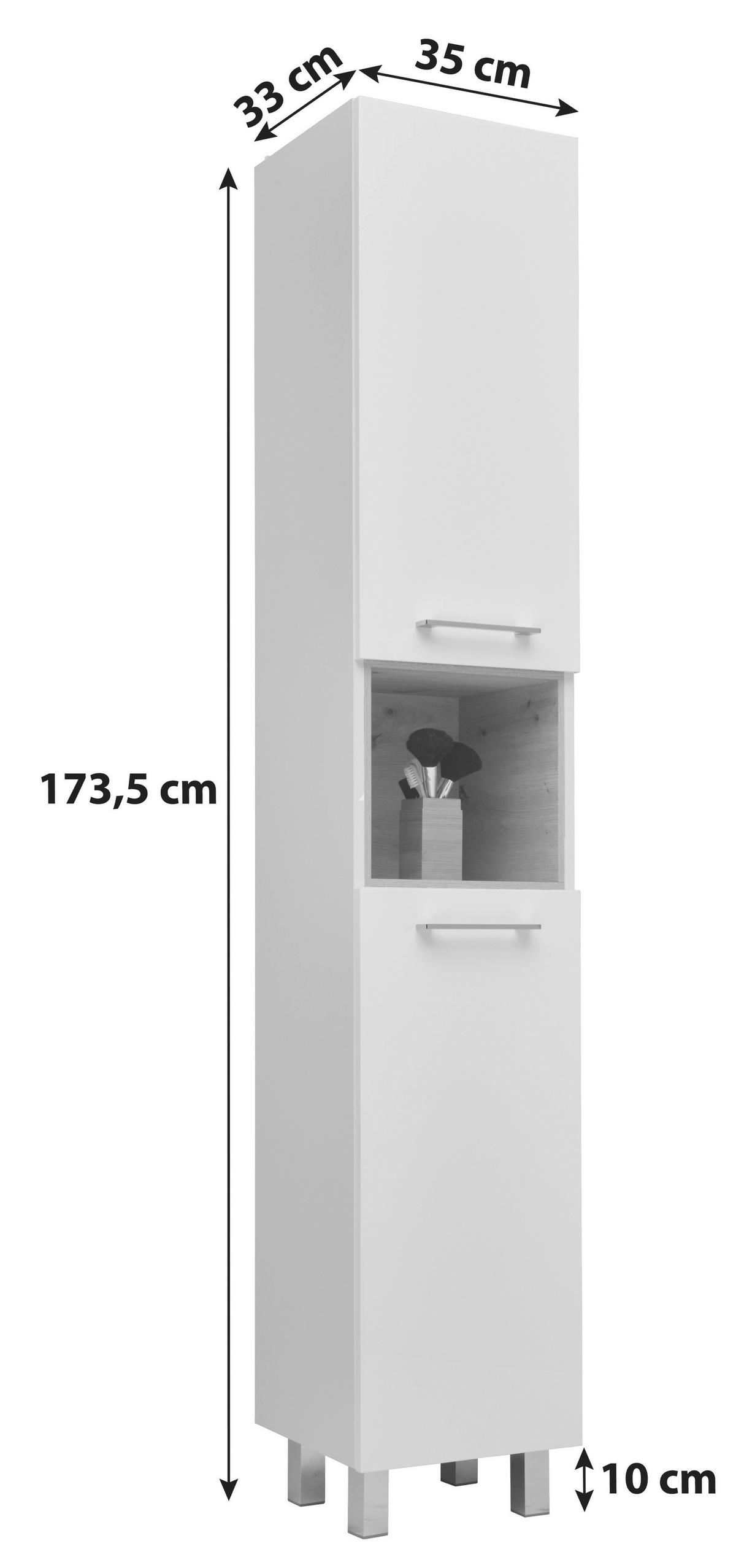 Magasszekrény Mura I - fehér, Modern, faalapú anyag (35/173,5/33cm)