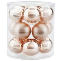 Baňky na vánoční stromeček Noel, Ø: 6cm, 15 ks/bal. - růžová, Basics, sklo (6cm) - Modern Living