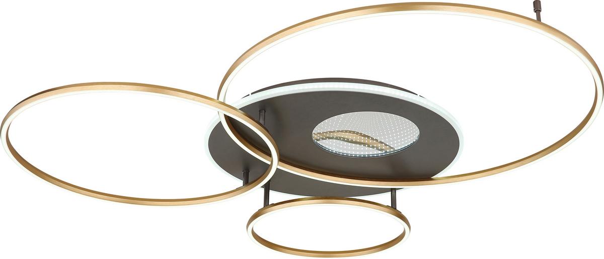 STROPNÍ LED SVÍTIDLO BEFER - opál/barvy zlata, Moderní, kov/plast (126,4/105,3/13cm) - Mömax