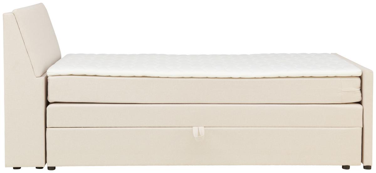 Boxspringbett Mit Bettkasten Nida 120x200 Cm Creme - Creme/Schwarz, MODERN, Holz/Textil (120/200cm) - MID.YOU