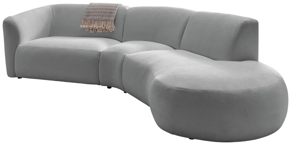 Ecksofa Jesi Silberfarben S: 276x182 Cm - Silberfarben/Schwarz, MODERN, Textil (276/182cm) - Livetastic