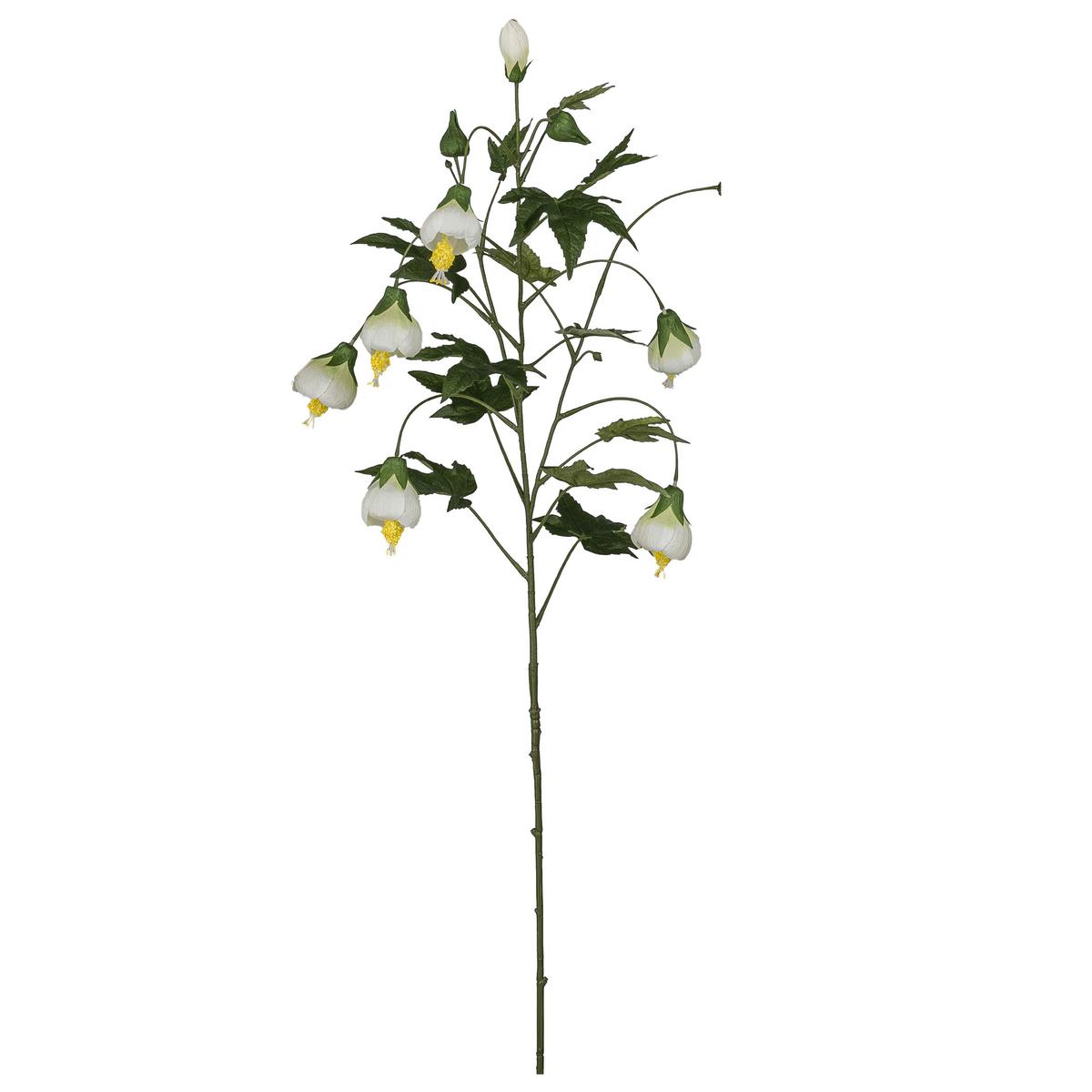 Dekorační větvička ABUTILON, V: 107 cm - bílá/hnědá, Konvenční, plast (107cm) - Mömax