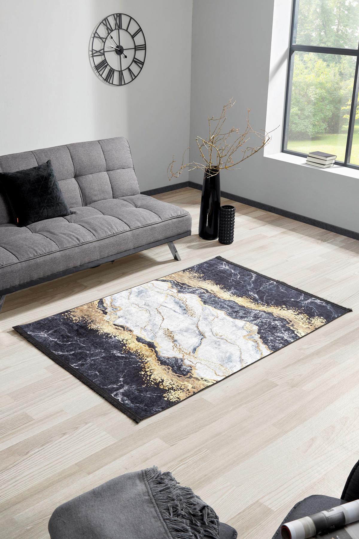 Webteppich Multicolor Zephy 80x150 Cm - Goldfarben/Schwarz, Basics, Textil (80/150cm) - Luca Bessoni