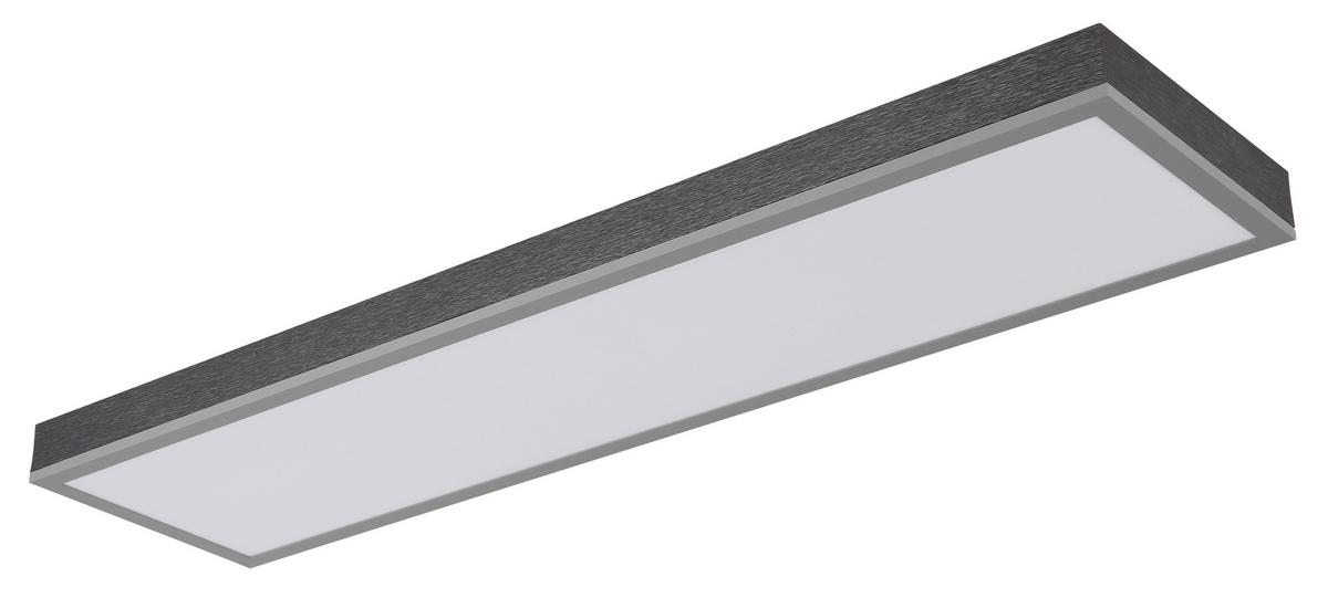 LED-Deckenleuchte Doro Silberfarben Weiß Dunkelgrau - Dunkelgrau/Silberfarben, Basics, Kunststoff/Metall (80/20/6,5cm) - Globo