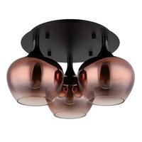 Deckenleuchte Exkl. 3xe27, 40w - Klar/Schwarzchrom, Basics, Glas/Metall (45/25,5cm) - Globo