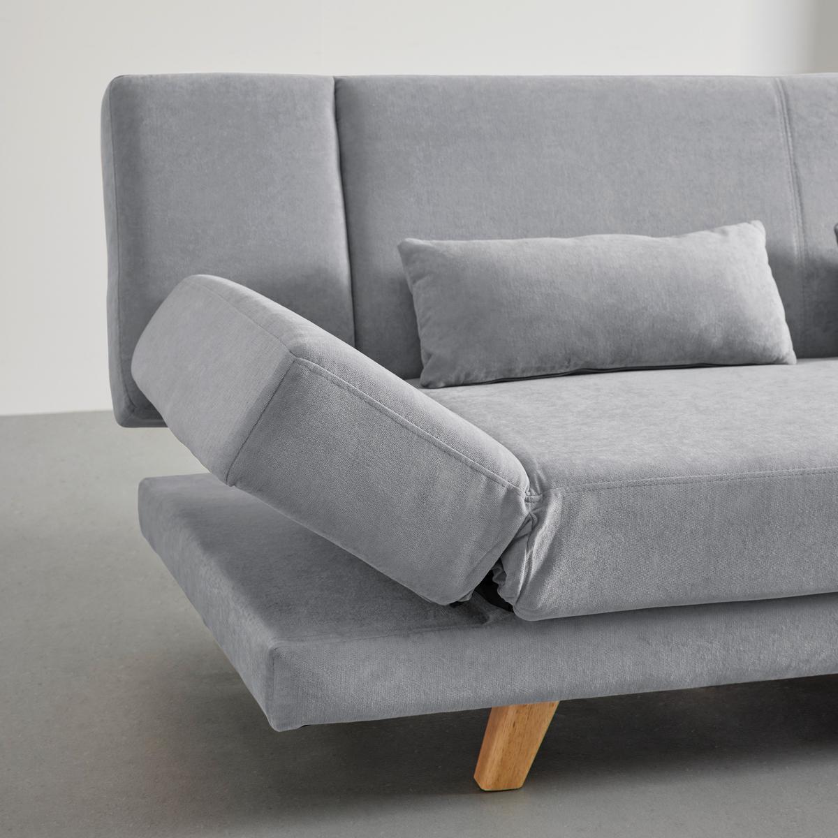 Pohovka FUNKY taupe - světle šedá/přírodní barvy, Moderní, dřevo/textil (183/73/79cm) - Bessagi Home
