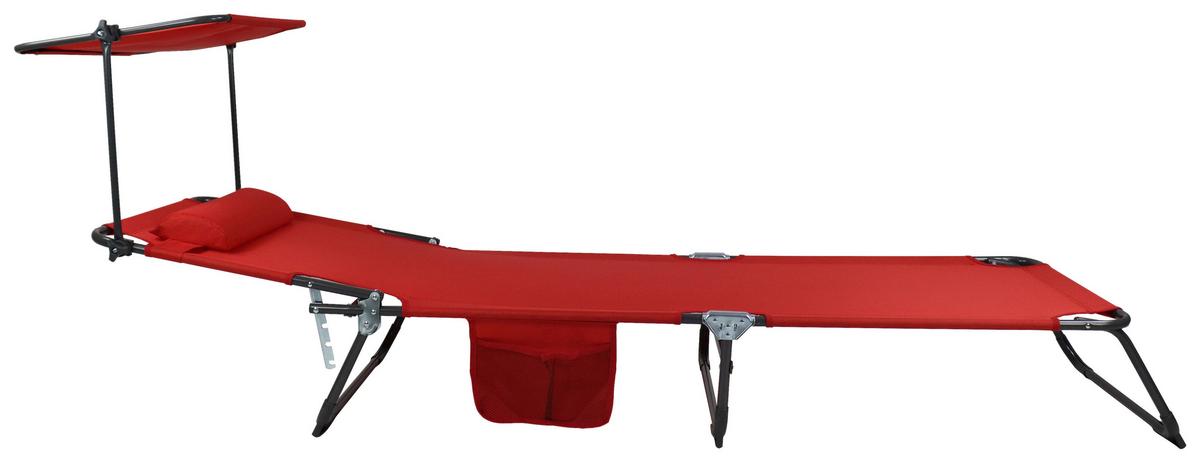 Gartenliege Bindox L Rot B: 55 cm - Rot, MODERN, Kunststoff/Textil (55/24/185cm) - Ambia Garden