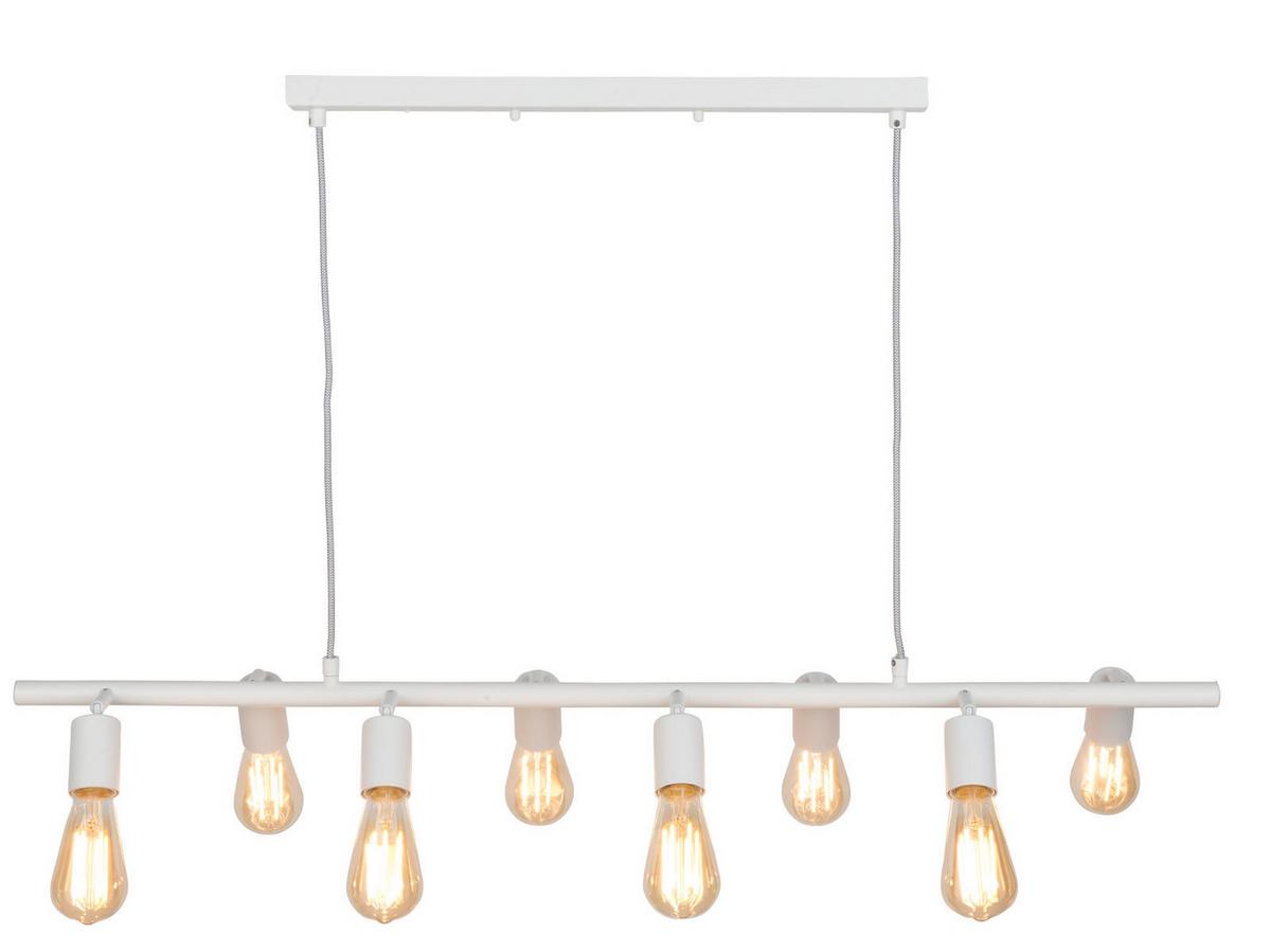 Hängeleuchte Miami H: 28-175cm 8-Flammig Höhenverstellbar - Weiß, Design, Metall (105/28/28-175cm) - It's about Romi