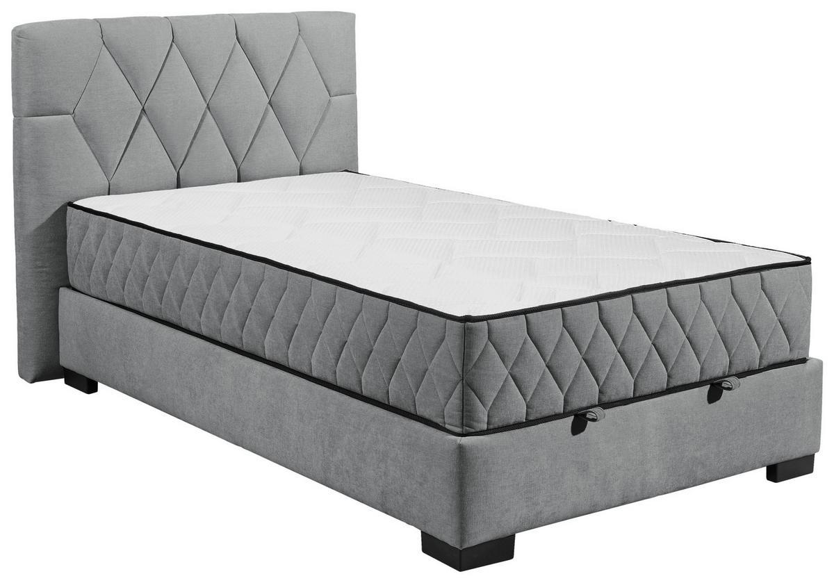 Boxbett Mit Bettkasten 120x200 Nagol B - Anthrazit/Schwarz, MODERN, Holzwerkstoff/Textil (120/200cm) - MID.YOU