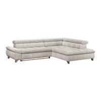 Ecksofa Gemini Creme, B: 312 cm - Chromfarben/Creme, KONVENTIONELL, Textil (312/234cm)