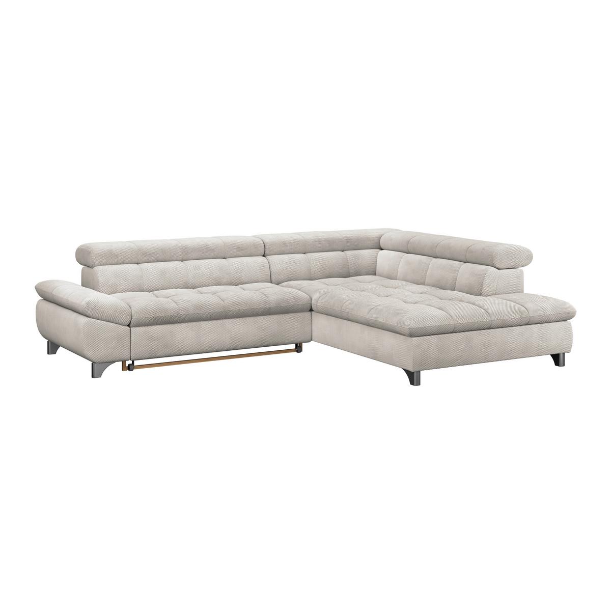 Ecksofa Gemini Creme, B: 312 cm - Chromfarben/Creme, KONVENTIONELL, Textil (312/234cm)