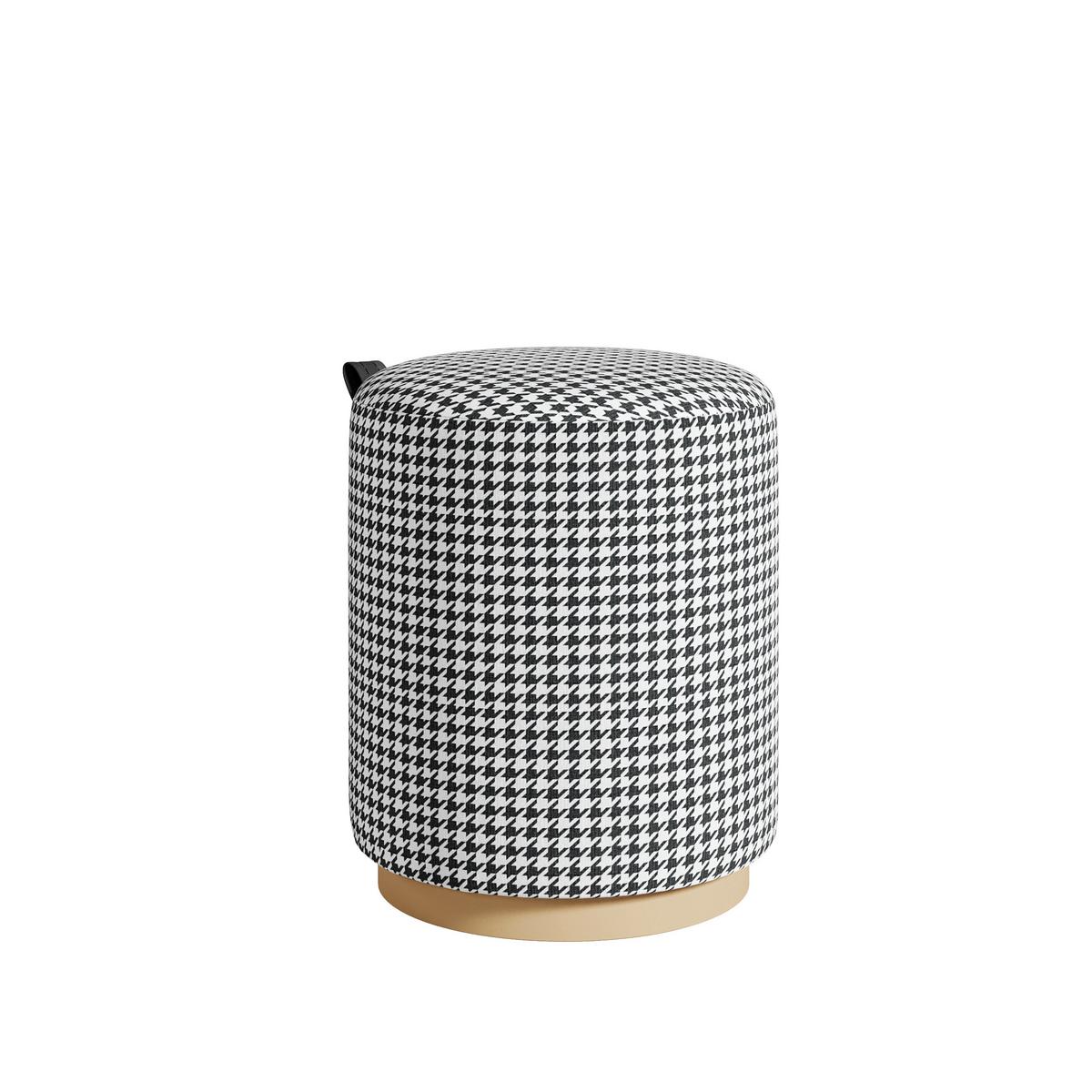 Hocker Macaria Schwarz/weiß B: 36 Cm - Eichefarben/Schwarz, Design, Textil (36/43/36cm) - Livetastic