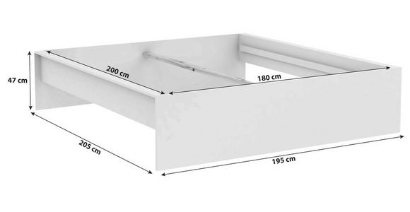 Bettrahmen Unit 180 - Eichefarben, KONVENTIONELL, Holzwerkstoff (205/195/47cm) - Ondega