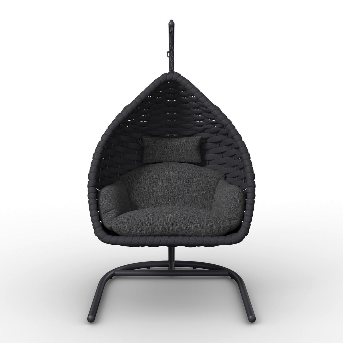 ZÁVESNÉ KRESLO SASA - tmavosivá, Modern, kov/textil (115/200/118cm) - Bessagi Garden