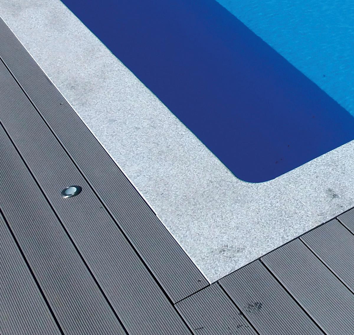 Poolumrandung Naturmaterial BxL: 300x400 cm Hellgrau - Hellgrau, Basics, Naturmaterialien (300/400cm)