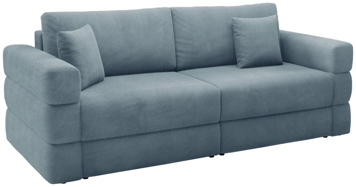 Schlafsofa Terazzo Blau B: 254cm - Blau/Schwarz, Design, Textil (254/93/167cm) - Livetastic