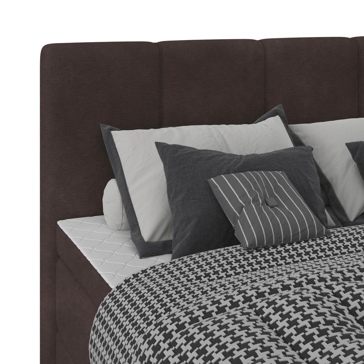 Boxspringbett mit Topper & Bettkasten 120x200 Lauro - Anthrazit/Schwarz, Trend, Textil (120/200cm)