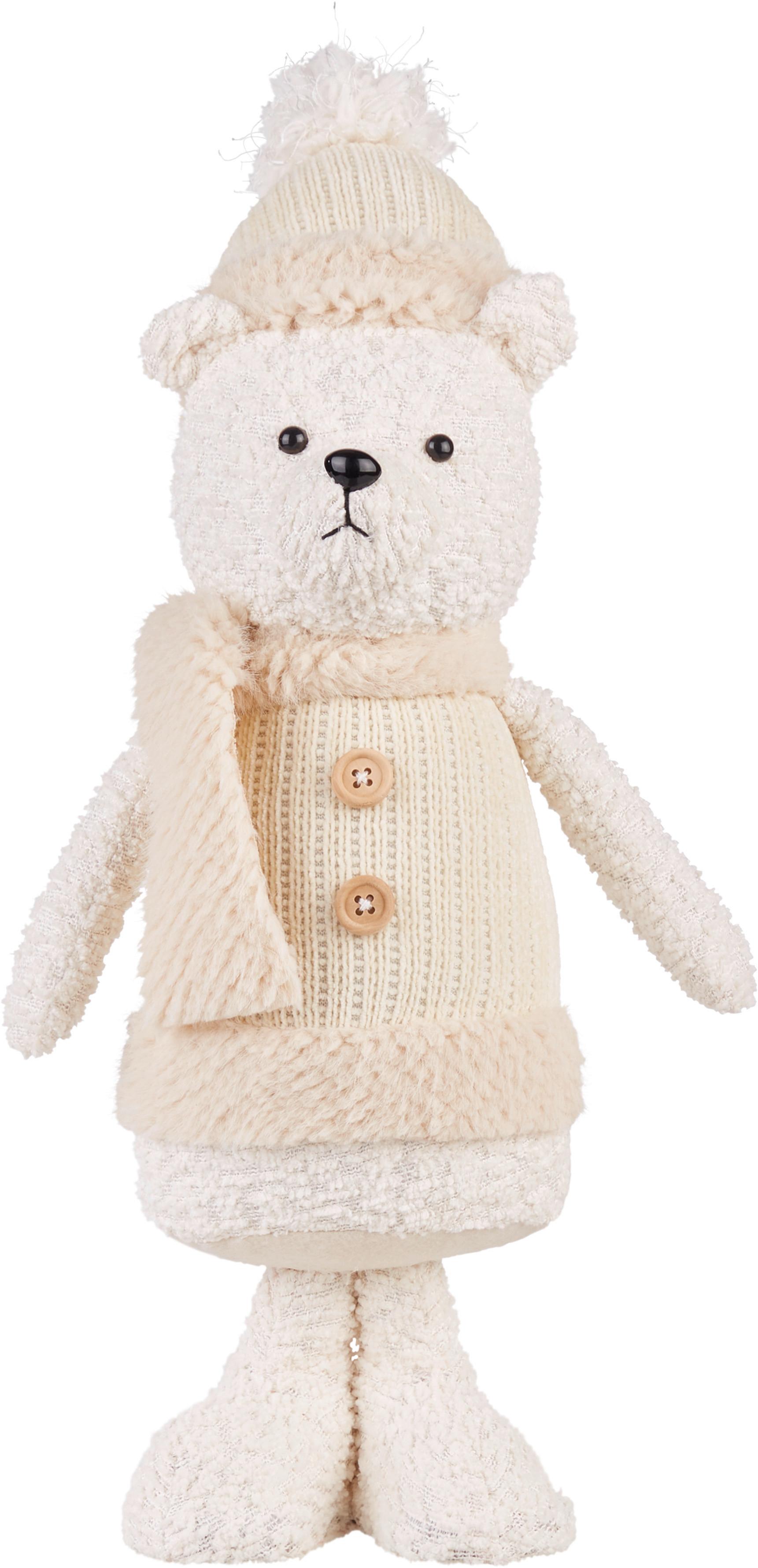Dekobär Tabea - Beige/Schwarz, KONVENTIONELL, Kunststoff/Textil (18/15/45cm) - Luca Bessoni