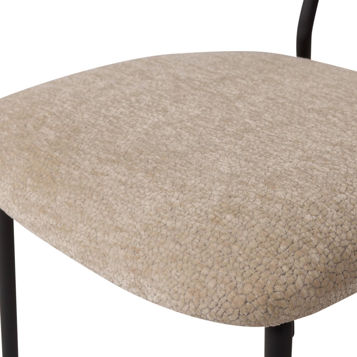 Stuhl-Set Klejd Naturfarben B: 47cm - Schwarz/Naturfarben, MODERN, Textil/Metall (47/79/53cm) - Livetastic
