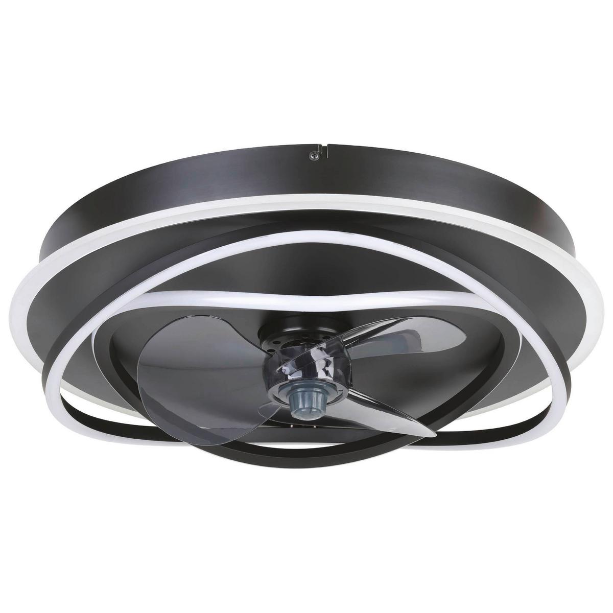 Deckenventilator Led-Cct-Ventilator Ac Schwarz - Schwarz, Basics, Kunststoff/Metall (50/14cm) - Eglo
