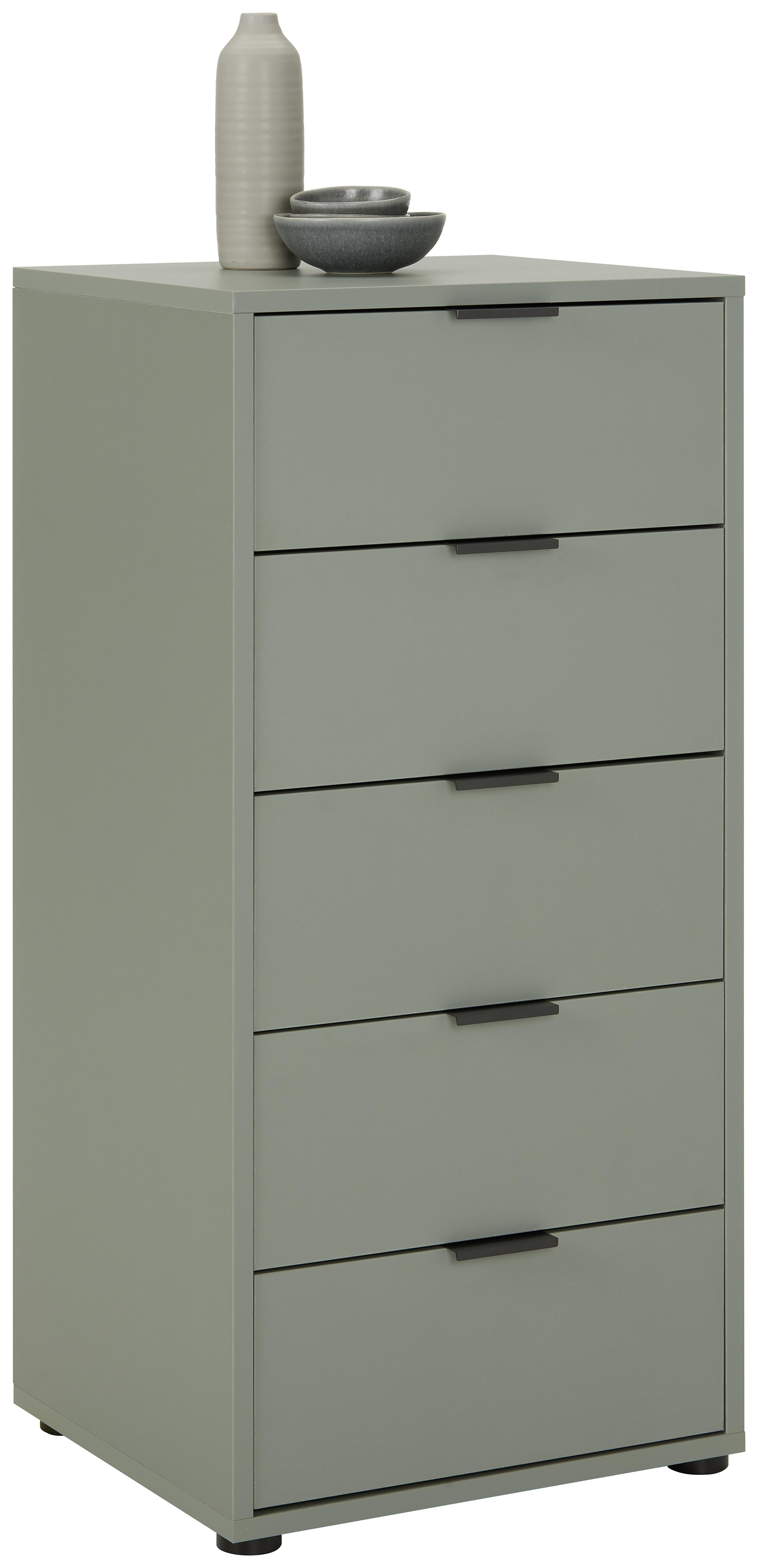 Komoda Bounty - šalvějově zelená/antracitová, Moderní, kov/kompozitní dřevo (51/108/45cm) - Premium Living