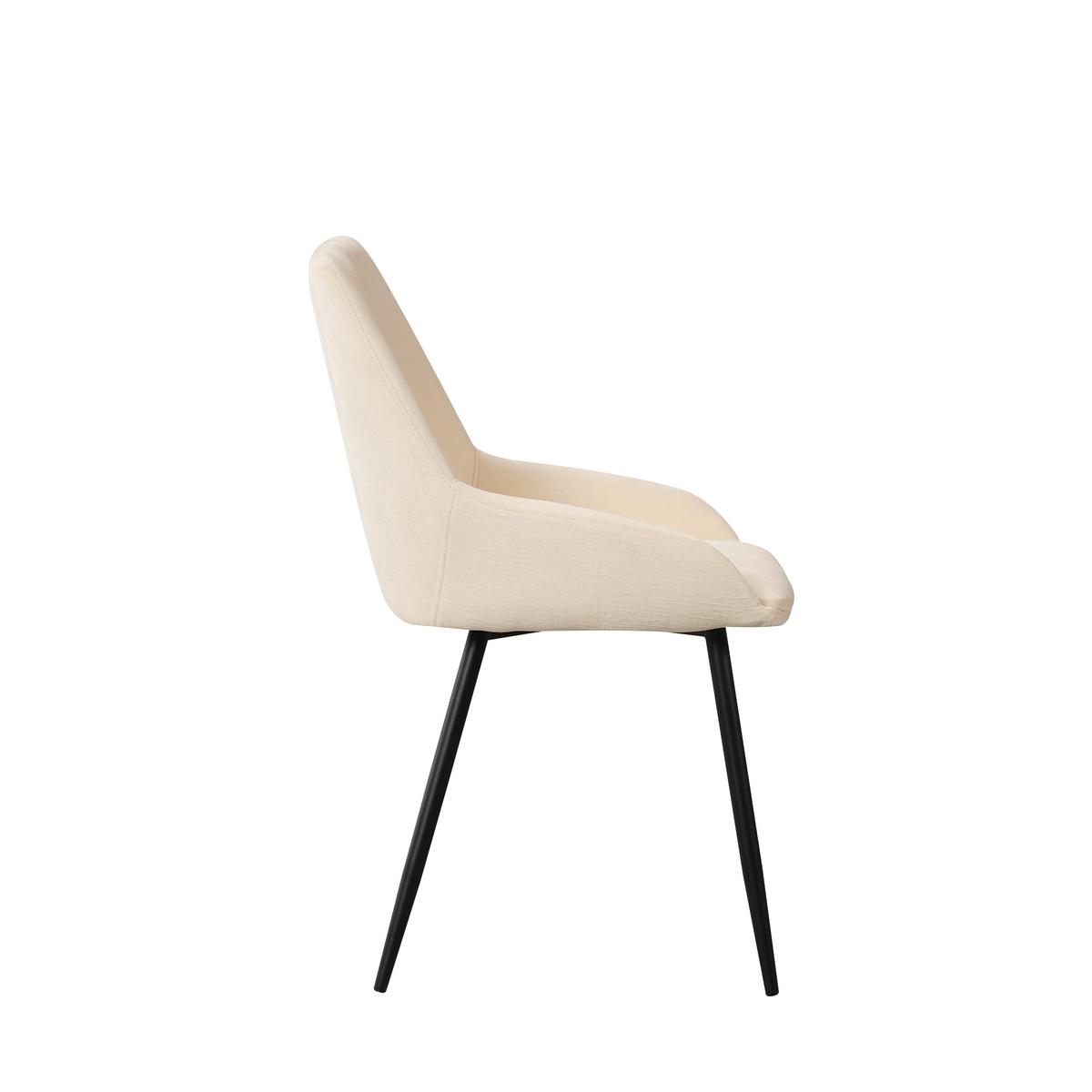 Stuhl-Set Cannes Creme/Weiß B: 52 cm - Creme/Schwarz, MODERN, Textil/Metall (52/86/44cm) - MID.YOU