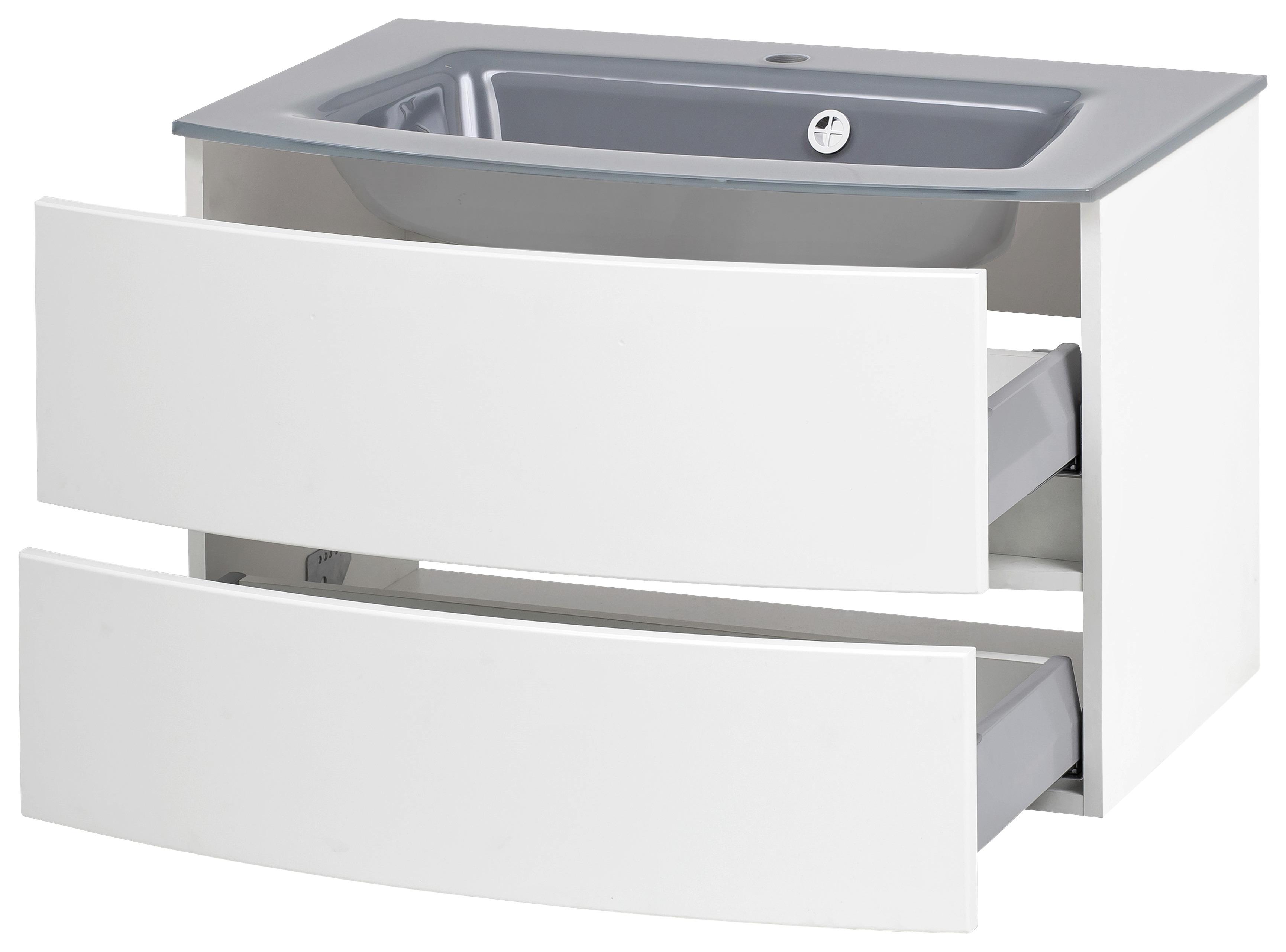 Weißer Waschtisch mit viel Stauraum