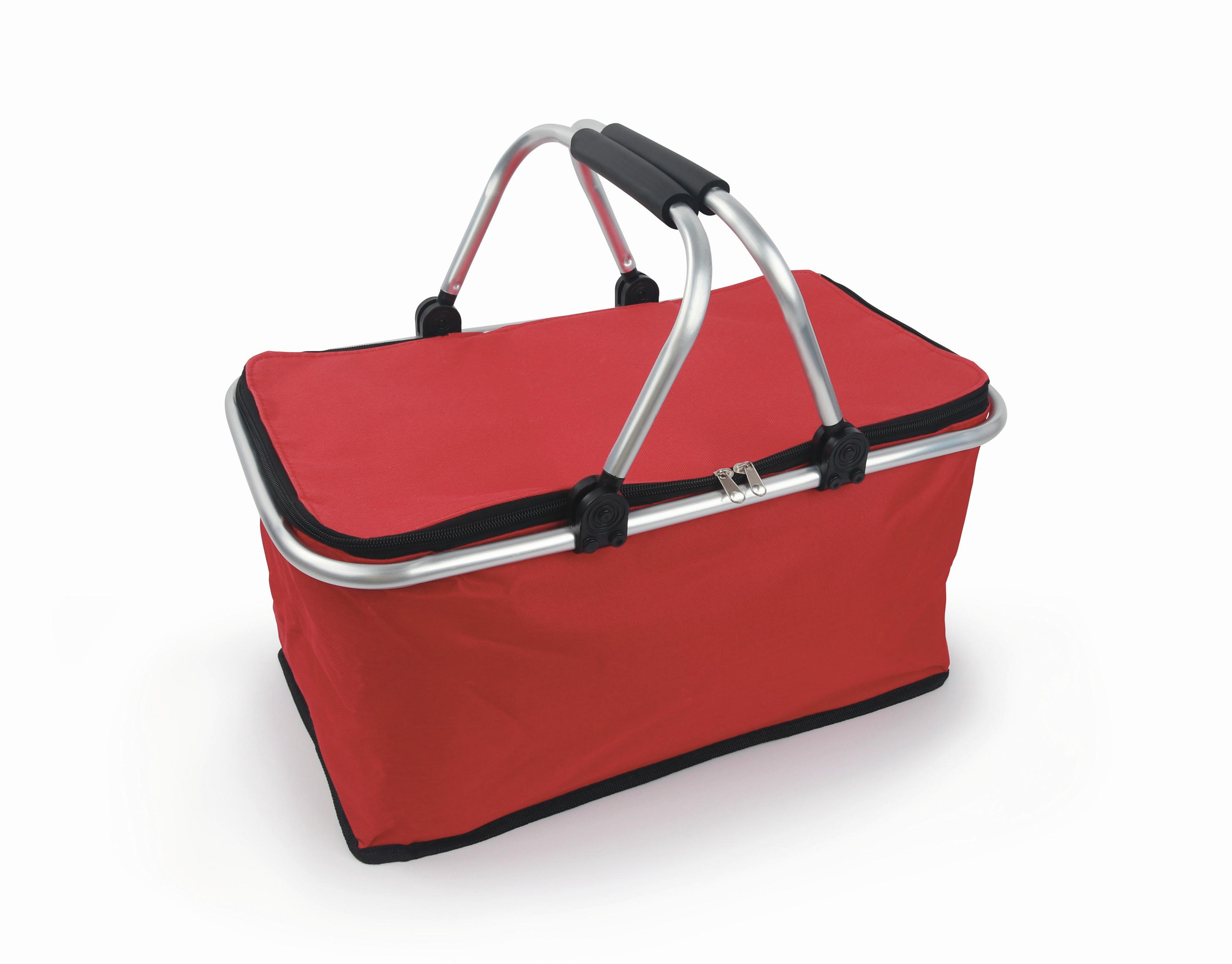 Einkaufskorb Easymaxx Thermo - Rot/Silberfarben, Basics, Kunststoff/Metall (47/28/23cm) - EASYMAXX