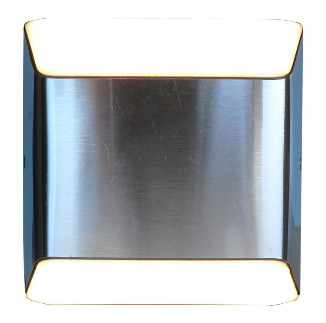 Led-außenleuchte Floyd Weiß Edelstahlfarben L: 12,2cm - Edelstahlfarben/Weiß, Design, Kunststoff/Metall (12,2/12,4/4,5cm)