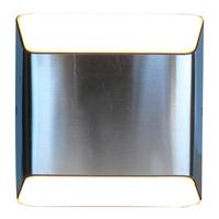 Led-außenleuchte Floyd Weiß Edelstahlfarben L: 12,2cm - Edelstahlfarben/Weiß, Design, Kunststoff/Metall (12,2/12,4/4,5cm)