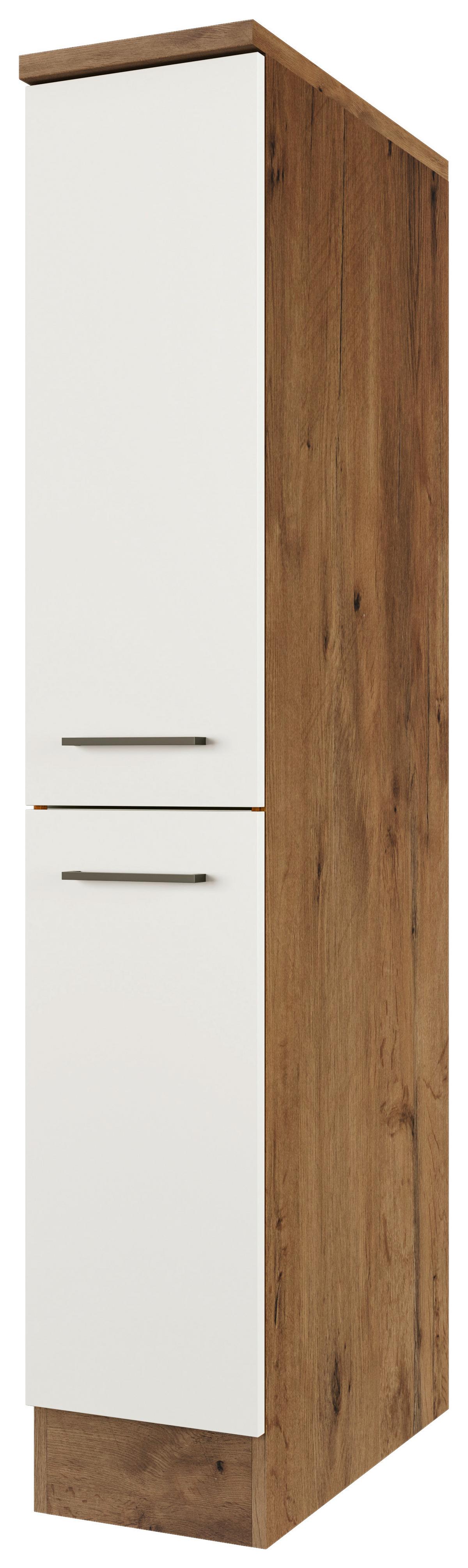 Apothekerschrank Avila B: 30 Cm Eichefarben/magnolie - Eichefarben/Magnolie, KONVENTIONELL, Holzwerkstoff (30/168,5/60cm) - FlexWell