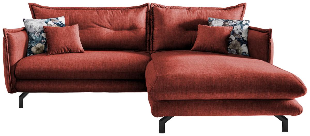 Ecksofa Lava Koralle S: 255/180 Cm - Türkis/Koralle, MODERN, Textil (255/180cm) - Livetastic