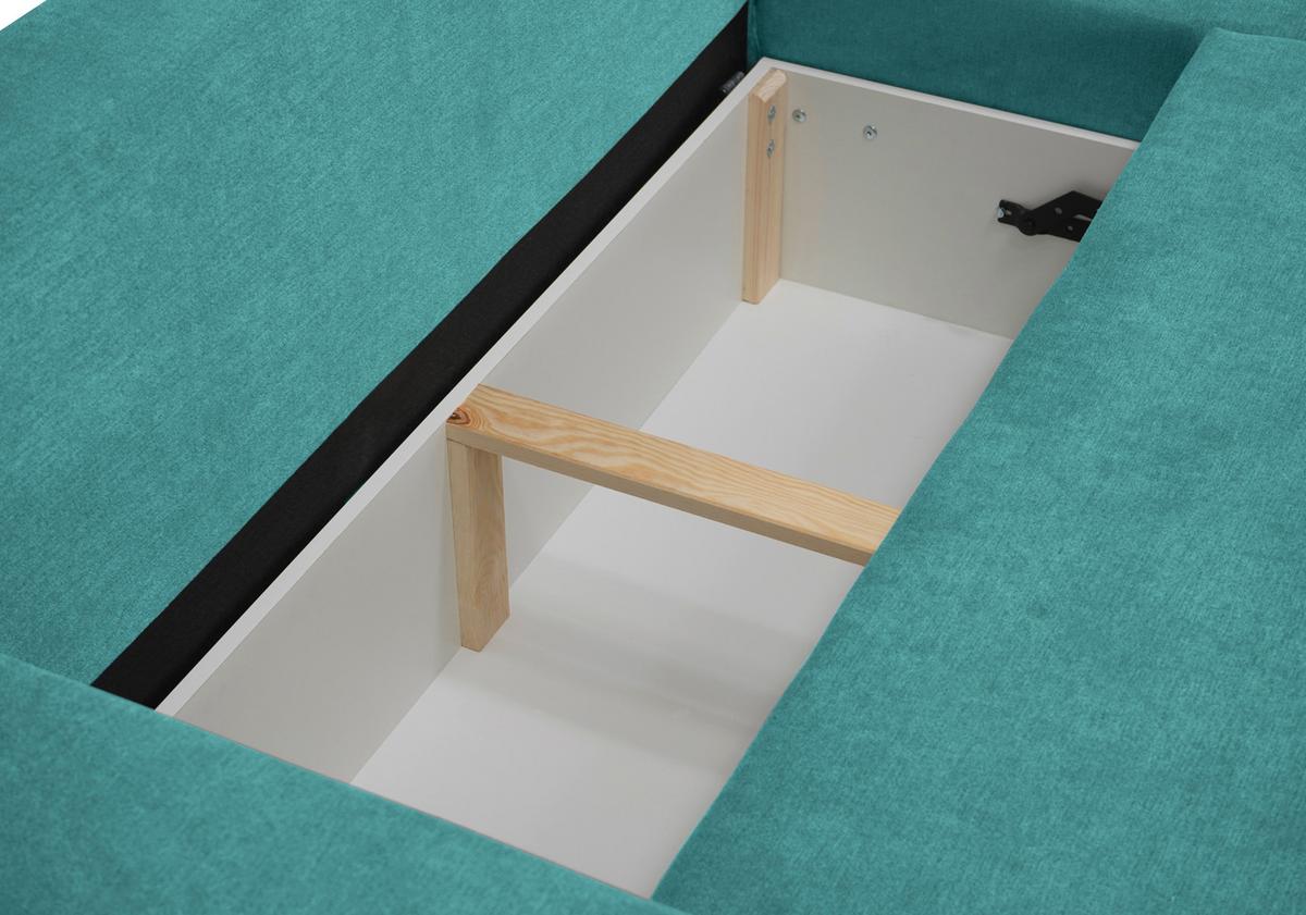 Ecksofa Time Petrol S: 178x248 cm - Petrol/Schwarz, Design, Textil (178/248cm) - MID.YOU